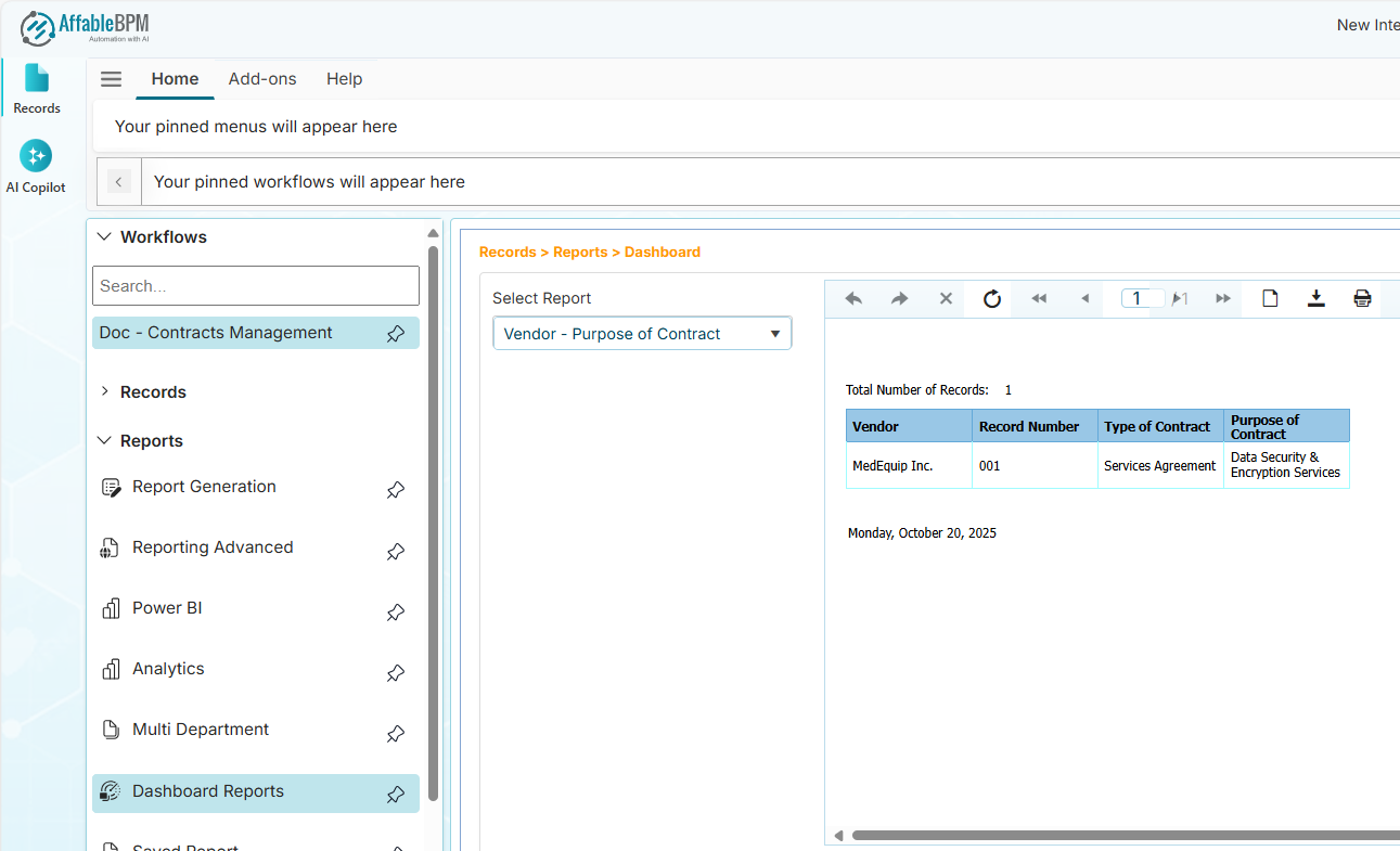 Dashboard report regenerated