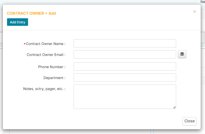 Multi Field Add Entry Window