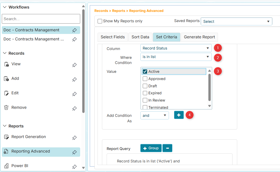 How to use filter crieria