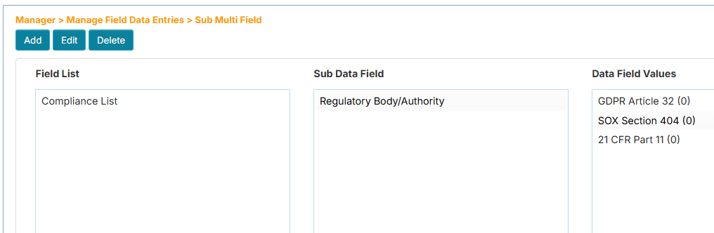 Sub Multi Field Page
