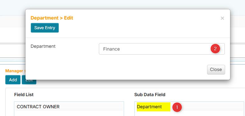 Sub Single Field - edit entry