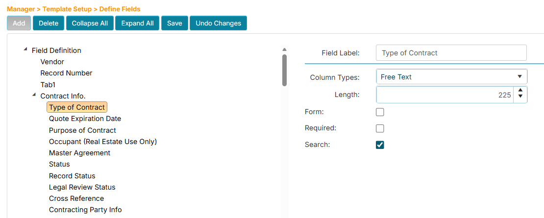 Enabling field search
