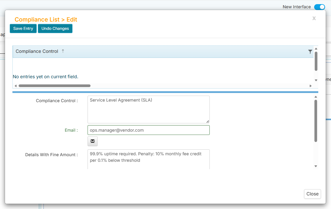 Adding a new entry to Recurring Entries field