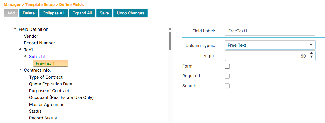 Adding a Subfield inside a Sub Tab field